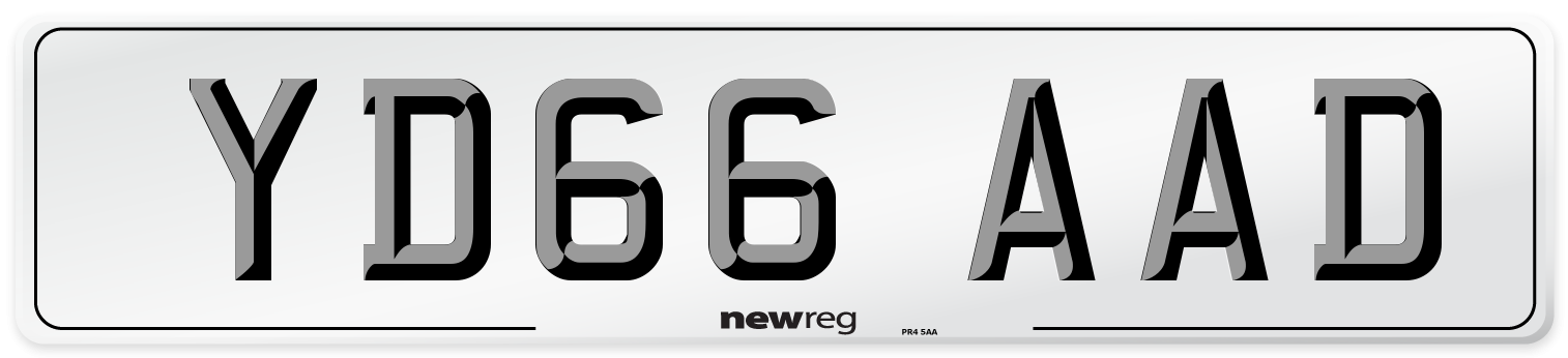 YD66 AAD Number Plate from New Reg